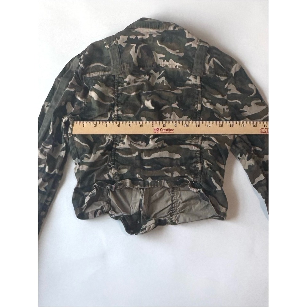 Y2K Jennyfer Camo Utility Jacket Cropped Military‎ Grunge Zip Up M - Picture 4 of 11